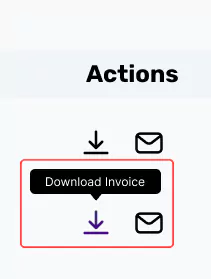 Download action for selected order