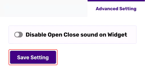 Disable widget open and close sound toggle in settings