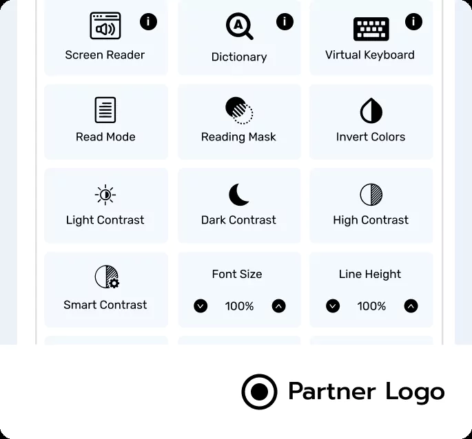 Logo shown in accessibility widget footer after setup