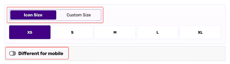 Accessibility dashboard with widget icon size settings and preview panel